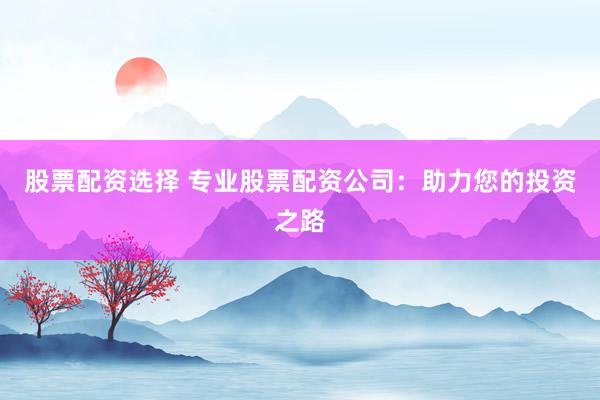 股票配资选择 专业股票配资公司：助力您的投资之路